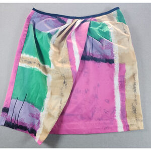 Walter Womens Faux Wrap Skirt Size 10‎ Watercolor Short Office 80s Y2K